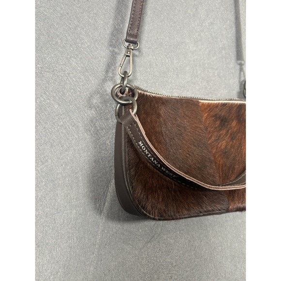 Montana West Crossbody Bag Womens Brown Genuine Leather Hair-On Hide Western - Picture 6 of 16